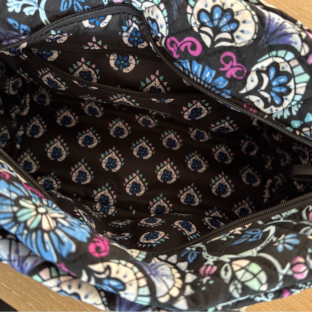 Vera Bradley Mini Duffel Bramble Print Quilted Purse Missing Long Strap - Picture 7 of 10